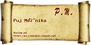 Puj Mónika névjegykártya